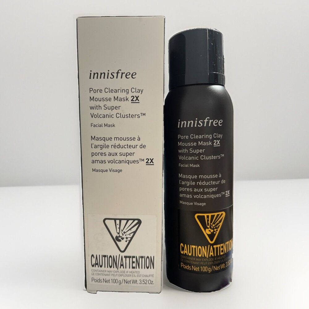 innisfree Pore Clearing Clay Mousse Mask 2X Super Volcanic Clusters Facial Oily
